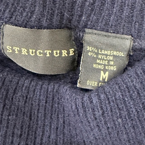 Structure Women's Lambswool Crewneck Sweater; Navy Blue; Size Med. - Picture 3 of 7